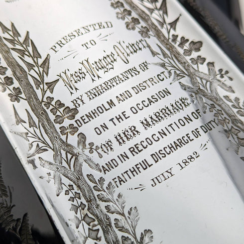 1882 English Antique Silver Plated Teapot Set of 3 John Gallimore